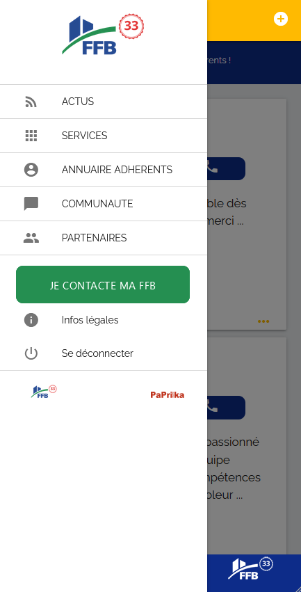 Ma FFB33, L'application Web métier développée par PaPrika Studio